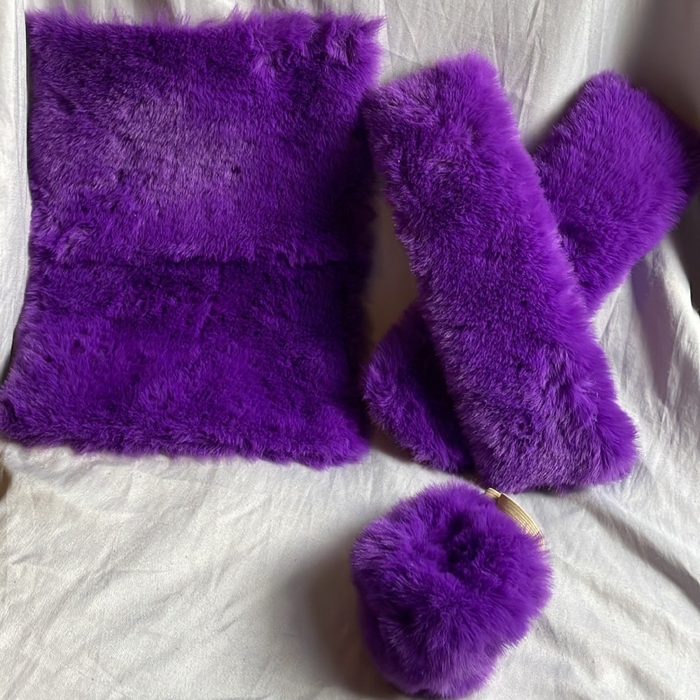 4 Piece Faux Fur Car accessories
